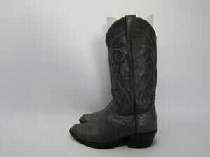 Cowtown Mens Size 7.5 EE Gray Leather Bullhide Cowboy Western Boots